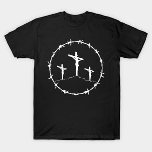 Golgotha Crucifixion Barbed Wire Hardcore Punk Pocket T-Shirt